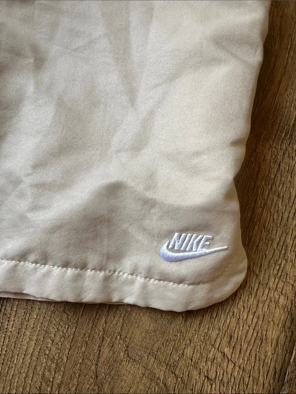 Nike Kids Beige Elastic Waist Shorts with White Drawstring